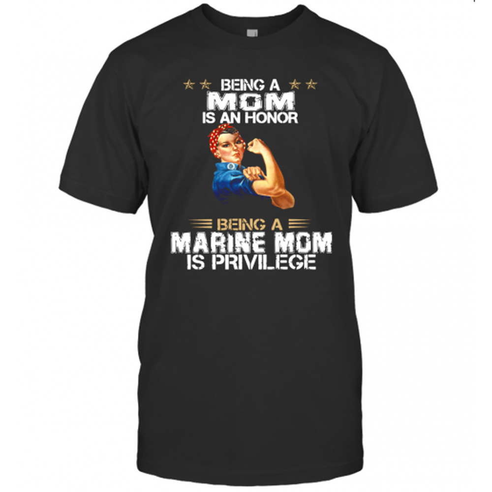 Marine Mom Pride Patriotic Graphic Unisex T-Shirt